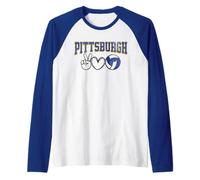 Peace Love Volleyball - Pittsburgh Women Teen Girls Tween Maglia con Maniche Raglan