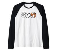 Peace Love Volleyball - Texas Women Teen Girls Tween Maglia con Maniche Raglan