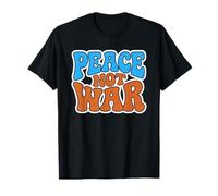 Peace Not War Retro Groovy 70s Hippie Estetica Tipografia Maglietta
