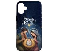 Peace on Earth Elegant Nativity Christmas Art Custodia per iPhone 16 Plus