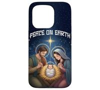 Peace on Earth Modern Anime Nativity Scene Art Custodia per iPhone 15 Pro
