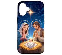 Peace on Earth Modern Anime Nativity Scene Art Custodia per iPhone 16