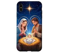 Peace on Earth Modern Anime Nativity Scene Art Custodia per iPhone XS Max