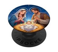 Peace on Earth Modern Anime Nativity Scene Art PopSockets PopGrip Adesivo