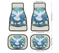 Peace on Earth - Set di 4 tappetini per auto, impermeabili, anteriori e posteriori, con retro in gomma antiscivolo, universali, adatti per auto, camion, furgoni, SUV