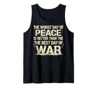 Peace Over War Citazione Bold Cracked Text Design Canotta