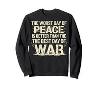 Peace Over War Citazione Bold Cracked Text Design Felpa