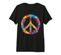 Peace Peace Segno Anni '70 Groovy Love Flower Power Maglietta Premium