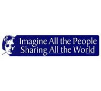Peace Resource Project Adesivo per paraurti con immagine di John Lennon, con scritta "Imagine All The People Sharing All The World", 25,4 x 6,3 cm