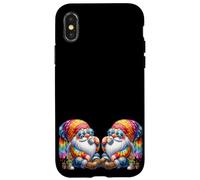 Peace Sign And Funny Hippie Gnome Men 70s Drinking Coffee Custodia per iPhone X/XS