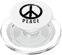 PEACE - Simbolo della pace - aspetto grunge lavato in nero PopSockets PopGrip per MagSafe