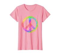 Peace Symbol Love Hippie Costume Anni '60 70 Peace Maglietta, Donna, Rosa, M