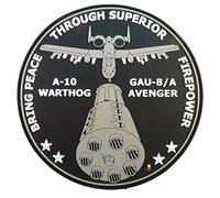 Peace Through Superior Firepower A-10 Warthog GAU-8/A Avenger Morale PVC Rubber 3D Hook Patch