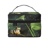 Peace Tree Frog Borsa cosmetica impermeabile portatile di grande capacità 23x17x16cm per viaggio sport all'aria aperta regalo compagno di nozze, Nero , Taglia unica