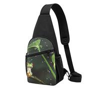 Peace Tree Frog Casual Una Spalla Cross Body Borsa Petto Portafoglio Telefono Borsa a Tracolla Uomo Borsa a Tracolla Viaggio Walking Marsupio, Nero , Taglia unica