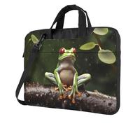 Peace Tree Frog Laptop Tote Bag per uomo donna manica del computer portatile borsa a tracolla valigetta messenger borsa per computer, Nero, 14 inch