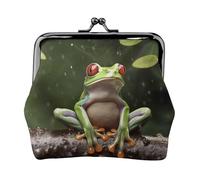 Peace Tree Frog piccolo portamonete da donna, portafoglio in pelle con chiusura a bacio carino portamonete mini portamonete portachiavi