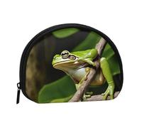 Peace Tree Frog Print Mini portamonete con cerniera - Piccolo portafoglio per donne e uomini, compatto organizer da viaggio per denaro, Nero , Taglia unica