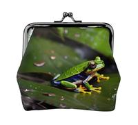 Peace Tree Frogs portamonete da donna, piccolo portafoglio da donna, piccola borsa per il trucco per borsa, portafoglio ultra sottile retrò, nero, taglia unica, Art Deco, Nero , Taglia unica, Art Deco