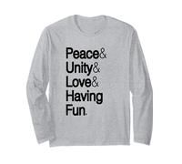 Peace Unity Love Having Fun Hip Hop Ampersand Helvetica Maglia a Manica