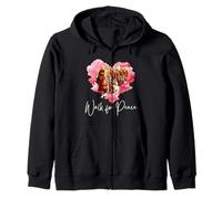 Peace Walking Monks And Aloka Dog Walk for Peace Felpa con Cappuccio