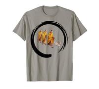 Peace Walking Monks Minimalist Zen Art Design Maglietta