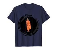 Peace Walking Monks Minimalist Zen Art Design Maglietta