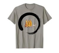 Peace Walking Monks Minimalist Zen Art Design Maglietta