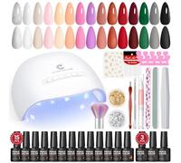 PEACECOLOR 31PCS Kit Semipermanente Unghie, 15 Colori 8ML Smalti in Gel per Unghie con Lampada, Base e Top Coat con Strumenti per Unghie Manicure