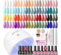 PEACECOLOR 38PZ Kit Semipermanente Unghie con 20 Colori Smalti in Gel e Lampada LED+UV con Base Top Opaco Glitter Kit Unghie Gel Completo per Principianti DIY Unghia Arte