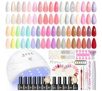 PEACECOLOR 40PCS Kit Semipermanente Unghie, 35 Colori Smalto Semipermanente Unghie con Lampada UV/LED, Base e Top Coat Matte Glitter Kit Unghie Gel Completo