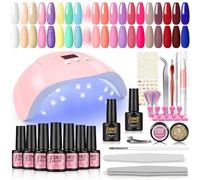 PEACECOLOR Kit Semipermanente Unghie 20 Colori Smalti in Gel 36W LED UV Nail Lampada Set per Manicure Soak off Base Top Coat Nail Glue Nail Strass Essenziale Strumento per Unghie DIY