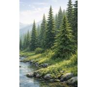 Peaceful Forest Landscape Lined Notebook: College Ruled Pages for Notes, Journaling, School, Work, and Daily Writing