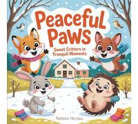 Peaceful Paws: Sweet Critters in Tranquil Moments - Adorable Woodland Animals Coloring Book for Adults with Easy Kawaii Designs for Relaxation and Mindful Stress Relief