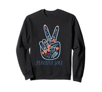 Peaceful Soul Floral Peace Hand Gesture Nature Inspired Felpa