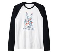 Peaceful Soul Floral Peace Hand Gesture Nature Inspired Maglia con Maniche Raglan