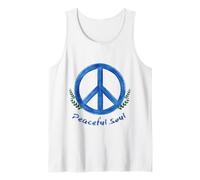 Peaceful Soul Nature Inspired Aesthetic Blue Peace Symbol Canotta