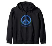 Peaceful Soul Nature Inspired Aesthetic Blue Peace Symbol Felpa con Cappuccio