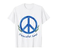 Peaceful Soul Nature Inspired Aesthetic Blue Peace Symbol Maglietta