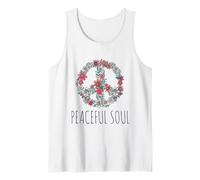 Peaceful Soul Nature Inspired Aesthetic Graphic Floral Sign Canotta