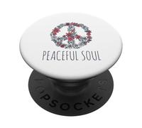 Peaceful Soul Nature Inspired Aesthetic Graphic Floral Sign PopSockets PopGrip Adesivo
