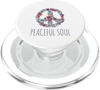 Peaceful Soul Nature Inspired Aesthetic Graphic Floral Sign PopSockets PopGrip per MagSafe