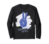 Peaceful Soul Peace Hand Retro Style Positive Vibe Graphic Maglia a Manica