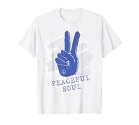 Peaceful Soul Peace Hand Retro Style Positive Vibe Graphic Maglietta