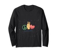 Peaceful Soul Peace Sign Hand Gesture Love Graphic Nature Maglia a Manica