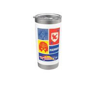 Peacemaker Sign, Shield, Helmet and Car Bicchiere termico in acciaio inox doppia parete