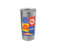 Peacemaker Sign, Shield, Helmet and Car Bicchiere termico in acciaio inox doppia parete