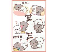 Peach And Goma Mochi Cat Notebook: - Letter Size 6 x 9 inches, 120 wide ruled pages: lovely moments of Peach and Goma Mochi Cat