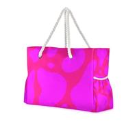 Peach and Purple Design Clash - Borsa da viaggio portatile a prova di sabbia, con tasche laterali, borsa da viaggio portatile con portabicchieri laterali