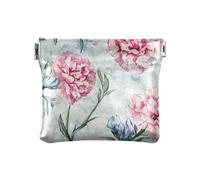 Peach Big Floral - Portamonete da donna, in pelle, con chiusura a scatto, per ragazze e donne, Grande Floreale Pesca, 4.33"(L) x 3.74"(W) x 0.39"(H), classico